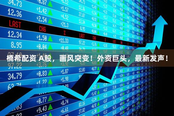 楠希配资 A股，画风突变！外资巨头，最新发声！
